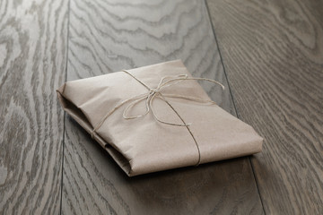 vintage style parcel wrapped with rope