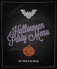 halloween menu chalkboard restaurant background