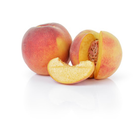 ripe peaches with segment