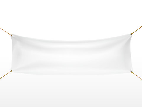 White Textile Banner