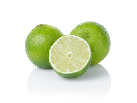 ripe limes with half