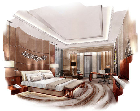 rendering painting interior,rendering bed room