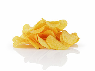 heap of potato chips with paprika