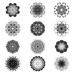 set of flower shape icon design vector