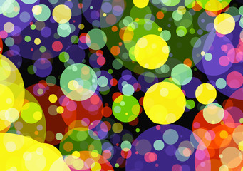Holiday manycolored rounds bokeh backgrounds in Chaotic Arrangem