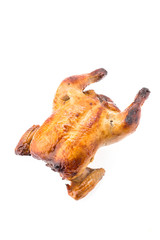 Roast chicken isolated on white
