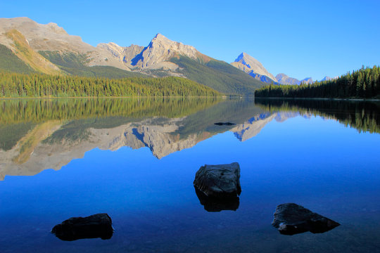 Maligne lake in Jasper national park, Alberta, Canada
