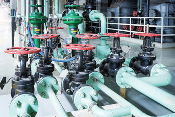 Equipment, cables and piping as found inside of industrial power