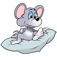 Mouse Sitting - Cute Cartoon Animal