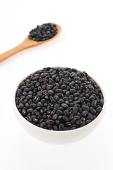 Black beans isolated on white background