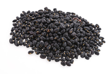 Black beans isolated on white background