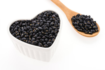 Black beans isolated on white background