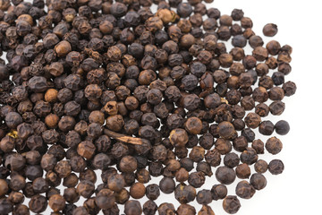 Black pepper isolated on white background
