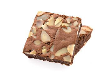 Brownie isolated on white