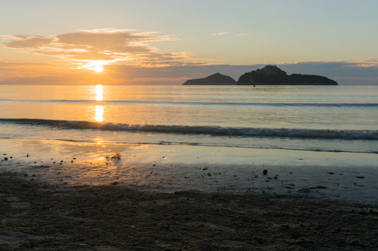 silhouette of sunrise at Ao Manao beach, Prachuap Khiri Khan Pro