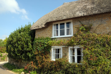 Fototapeta na wymiar Cottages in Powerstock village, Dorset