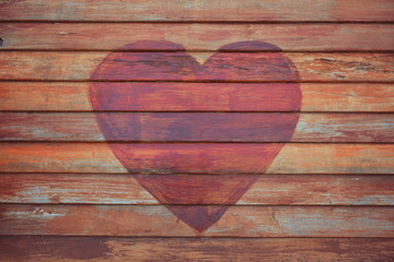 Heart shape on wooden Wall