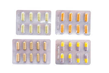 Capsule pill isolated on white background