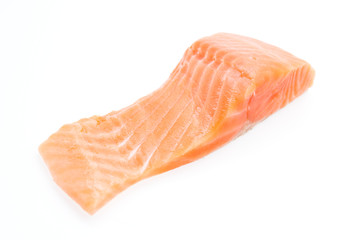 Salmon meat isolated on white