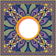 decorative pattern of ukrainian ethnic carpet design with place