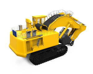 Fototapeta premium Yellow Excavator Isolated