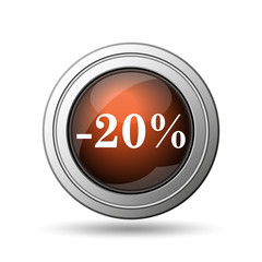 20 percent discount icon