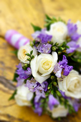 A beautiful bridal bouquet at a wedding party