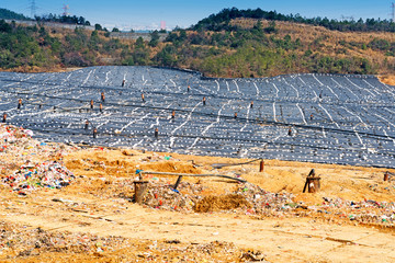 landfill waste site