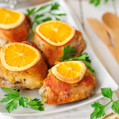 Roast Chicken with Oranges