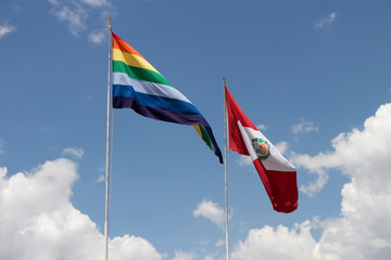 Cusco and Peru Flag