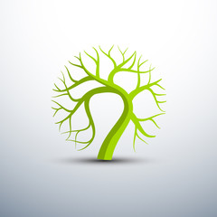 Tree with branch icons circle shape,vector illustration