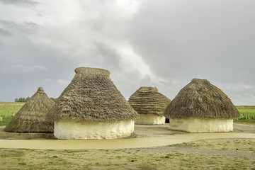 Historic old mud huts