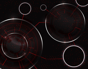 Abstract Modern technology circles vector background