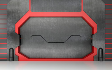 Futuristic metallic gate