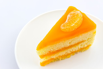 Fototapeta na wymiar Oranges cake slice,fruit cake.