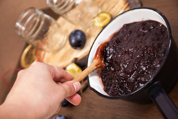 Homemade plum jam