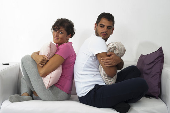 Couple with problems on sofa