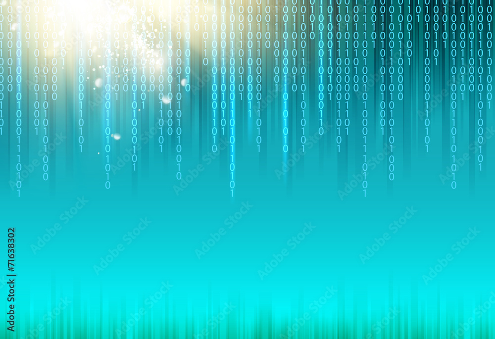 Poster Abstract binary code background.