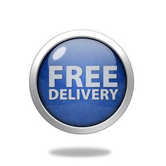 Free delivery circular icon on white background