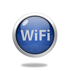 wifi circular icon on white background