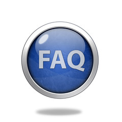 faq circular icon on white background