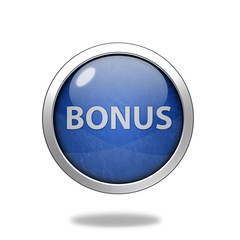 bonus circular icon on white background