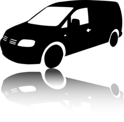 Silhouette of black Van car vector