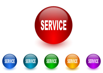 service colorful vector icons set