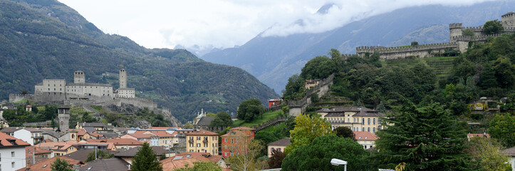 The Fort of Castelgrande and Montebello at Bellinzona on the Swi