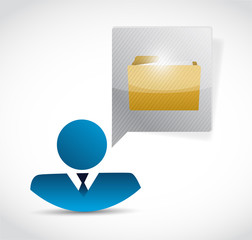 avatar and folder message illustration