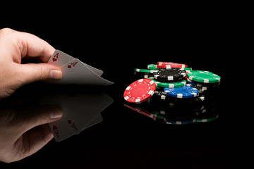 Poker cards with hand