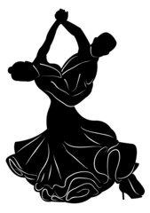 Silhouette of dancing couple