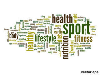 Vector conceptual health word cloud