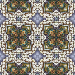 Seamless floral pattern, oil painting
